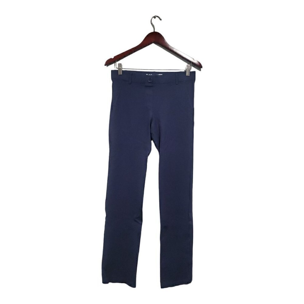Betabrand Women's Straight Leg Stretch Yoga Pants Navy Blue Professional Sz M